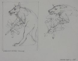 Werewolf Destroys Seaplane<br /><a href="http://lancasterartcollectors.com/artist-full-name/loryn-spangler-jones/" rel="tag">Loryn Spangler-Jones</a>