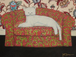 The Mansfield With Bird and Cat<br /><a href="http://lancasterartcollectors.com/medium/watercolor/" rel="tag">Watercolor</a>