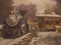 Strasburg Railroad Ltd. Edition  Framed<br /><a href="http://lancasterartcollectors.com/medium/acrylic/" rel="tag">Acrylic</a>