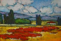 Masses of Poppies, Provence<br /><a href="http://lancasterartcollectors.com/artist-full-name/richard-ressel/" rel="tag">Richard Ressel</a>